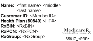 Medicare Prescription Card Sample