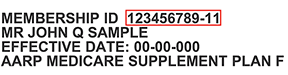 Medicare Supplement Sample Card